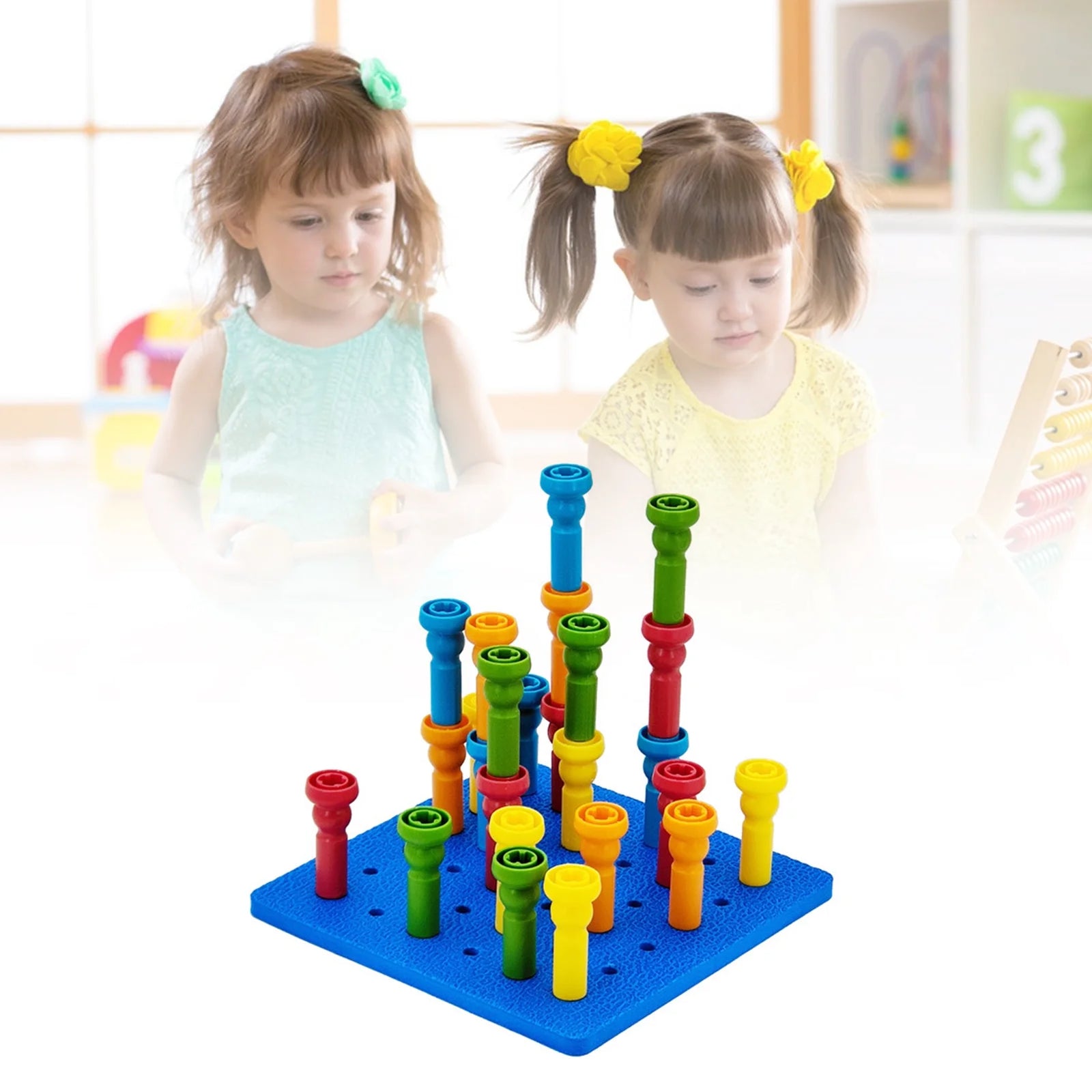 Bubbles & Blocks Peg Building Toy Set
