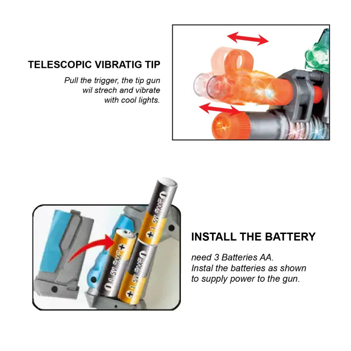 Elite Vibrating Toy Blaster with LED & Sound product image 4