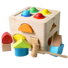 Wooden Shape Matching & Pound-a-Ball Activity Box