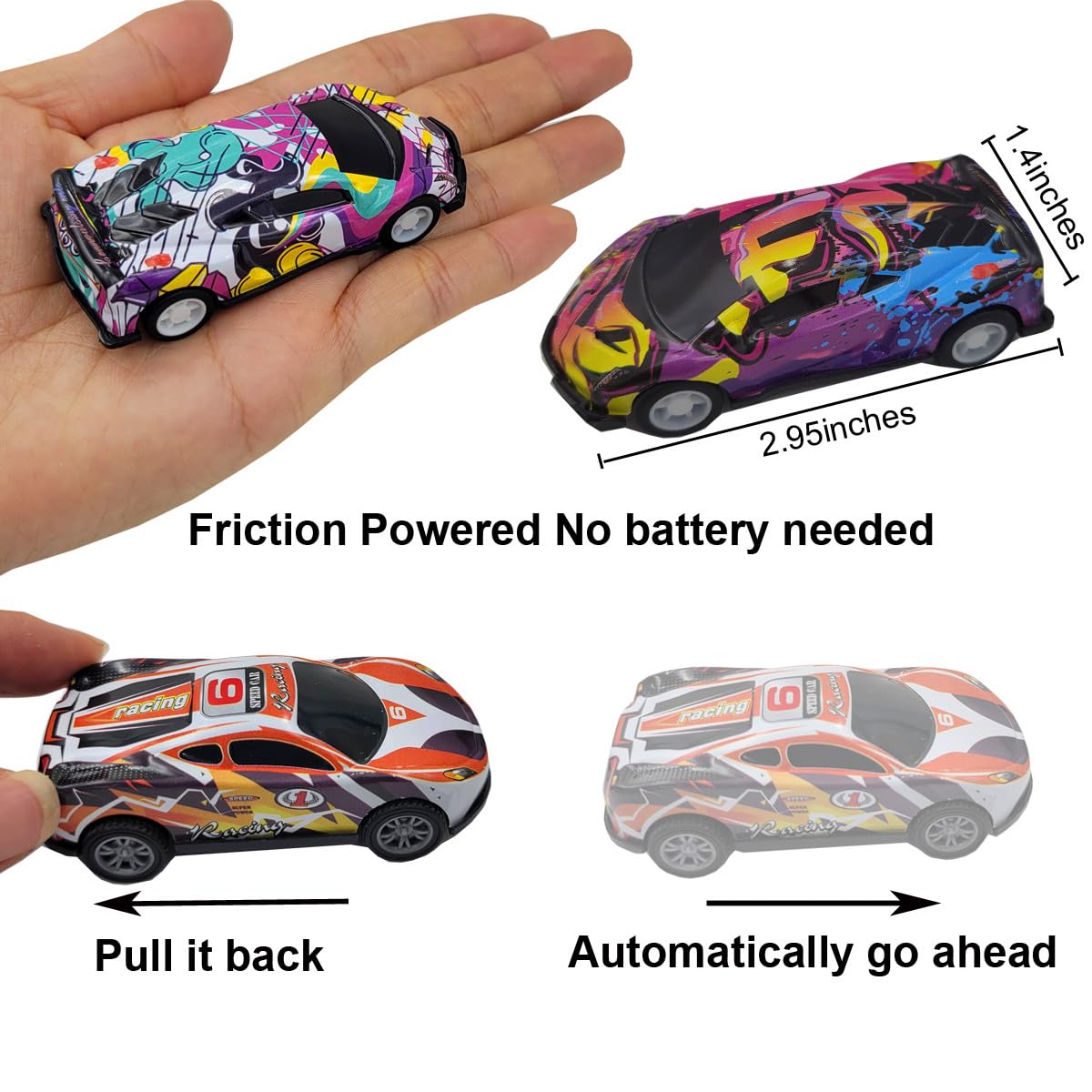 Die-Cast Metal Pull-Back Car Set 1:24 product image 5
