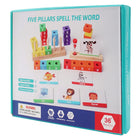 Wooden Five Pillars Spell the Word Learning Toy
