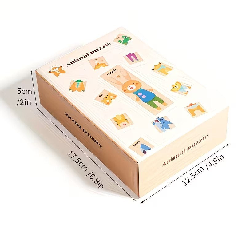 Montessori-Style Wooden Animal Puzzle Set