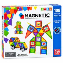 108-Piece Magnetic Construction Tiles Set