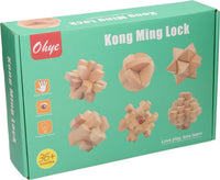 Wooden Puzzle Set – Brain Teasers for Kids & Adults 6-Piece image 1