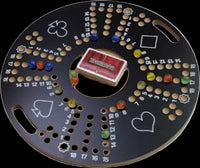 Wooden Marble Strategy Game Wooden Board Game – 40x40cm Round Strategic Card & Marble Game for 2-4 Players | Premium Wood Family Game for Fun, Focus & Skill-Building image 2
