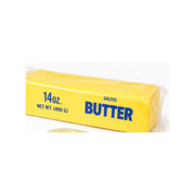 Jumbo yellow salted butter stick slow rising squishy individually wrapped in clear sleeve on white background