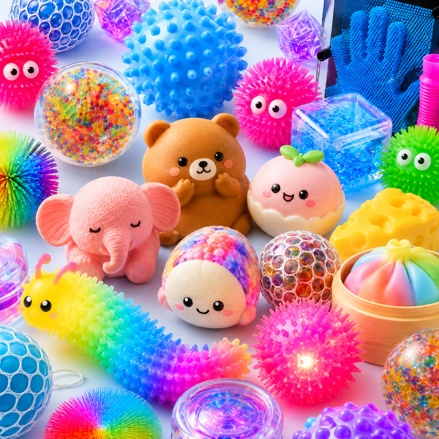 Squishies, sensory toys, plush and light-up balls from Sharifco Toys
